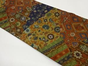 切り嵌め風花唐草模様織出し名古屋帯